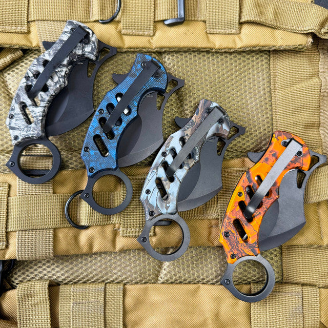 Razor Tactical Karambit Spring Assisted Open Folding Pocket Knife Curve Blade