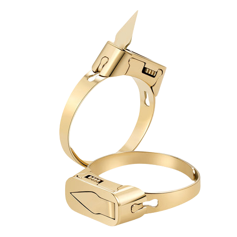 Metal Self Defense Ring Knife Gold - BLADE ADDICT