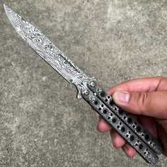 Scorpion Balisong Butterfly Damascus - BLADE ADDICT