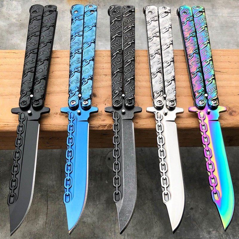 8.75" Fantasy Chain Tactical Balisong Butterfly Knife - BLADE ADDICT