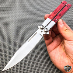 Tactical Balisong Butterfly Knife Wood - BLADE ADDICT