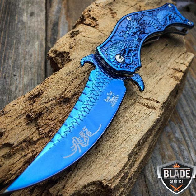 Blue Dragon Pocket Knife BLADE ADDICT