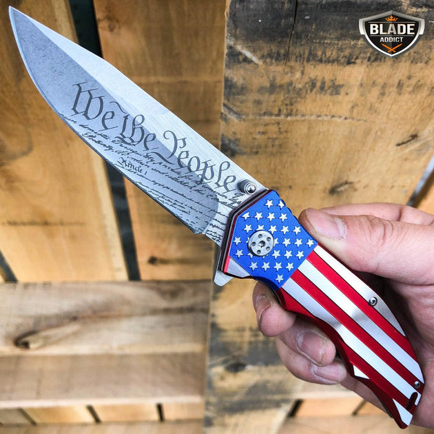 M-Tech USA American Flag Patriotic Pocket Knife | BLADE ADDICT
