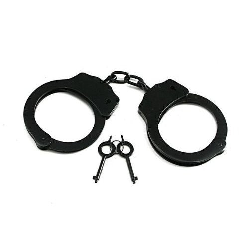 Professional Metal Double Lock Black Steel Hinged Police Handcuffs