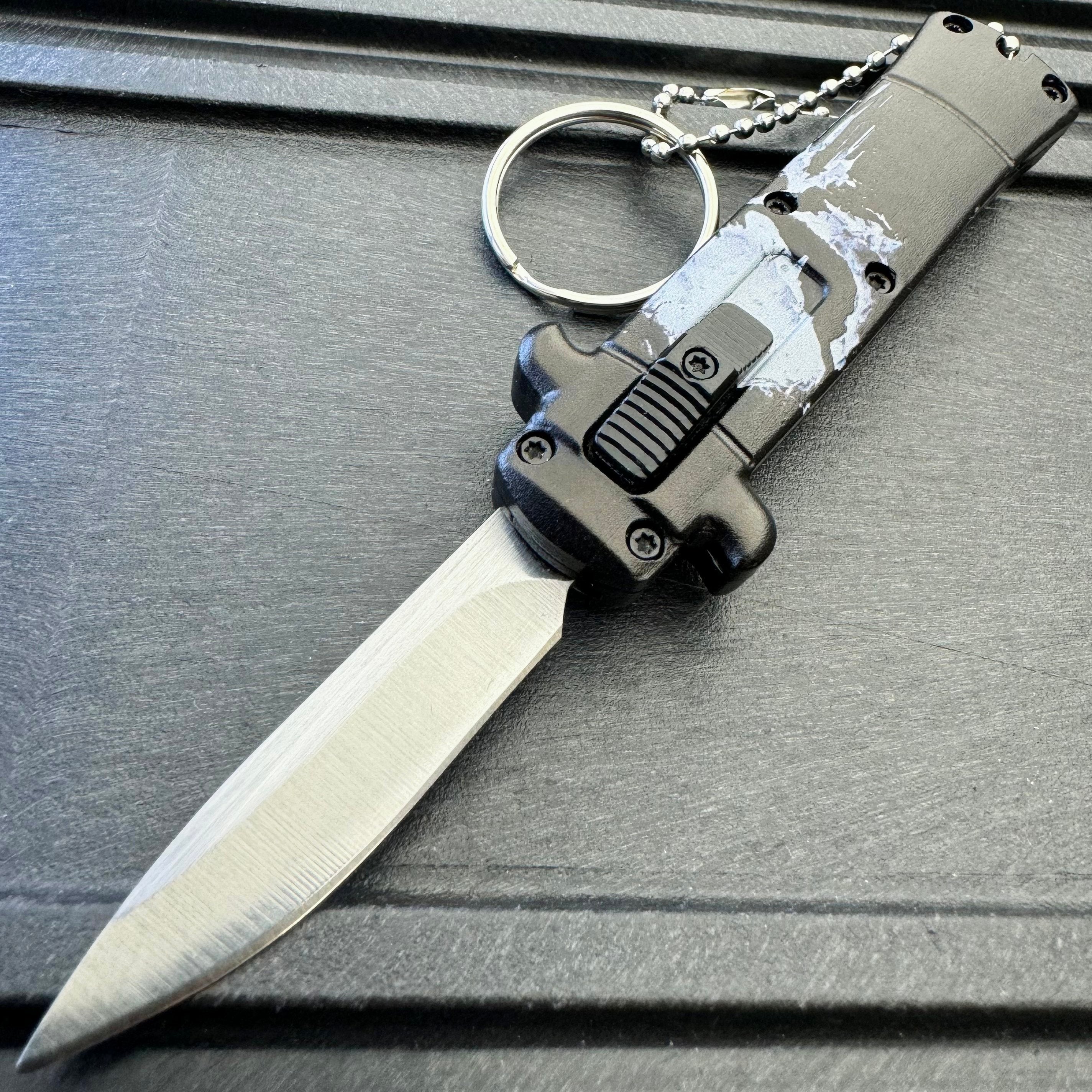 Punisher Mini Stiletto OTF Knife Keychains | BLADE ADDICT