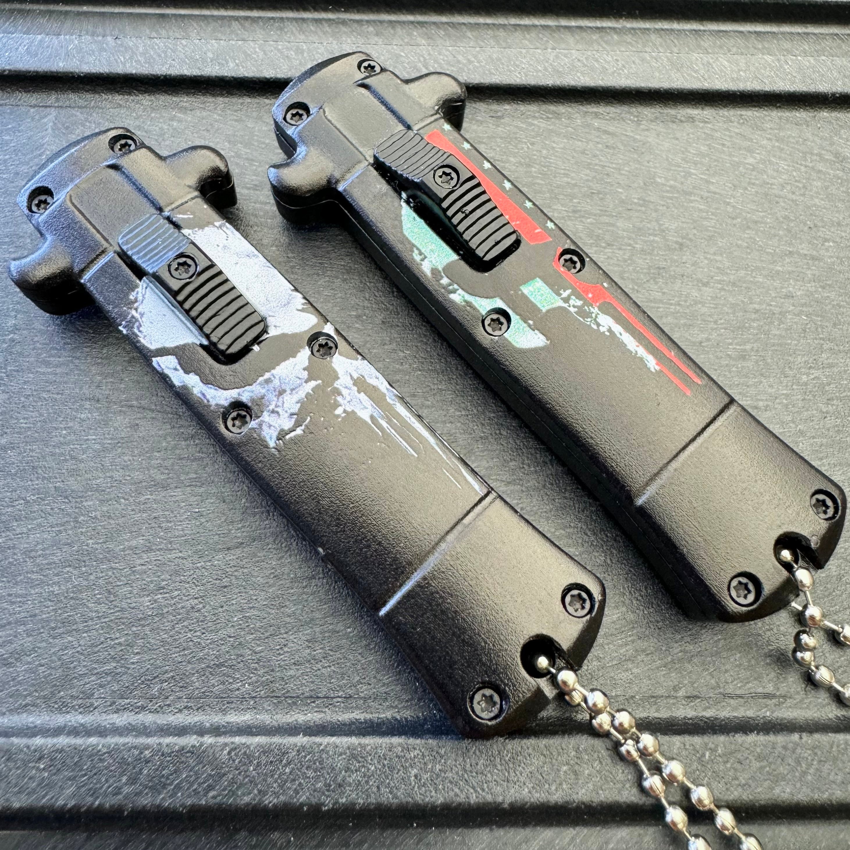 Punisher Mini Stiletto OTF Knife Keychains | BLADE ADDICT