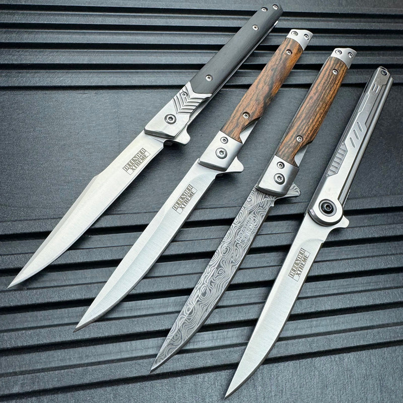 Cadaverous Ball Bearing Folding Pocket Knife w/ Sheath