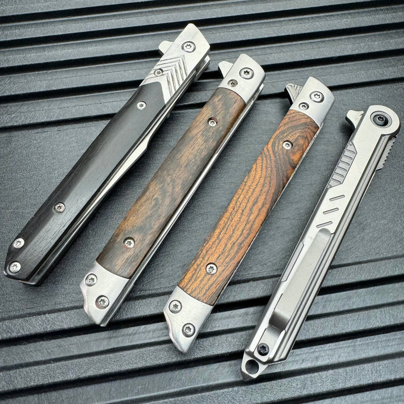 Cadaverous Ball Bearing Folding Pocket Knife w/ Sheath