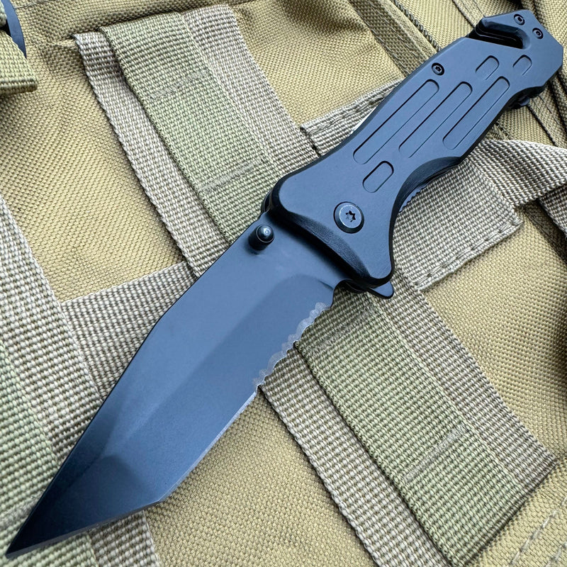 Heavy Duty Survival Tanto Blade Spring Assisted Pocket Knife