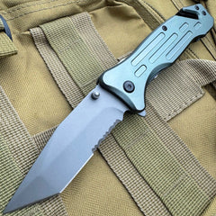 Heavy Duty Survival Tanto Blade Spring Assisted Pocket Knife