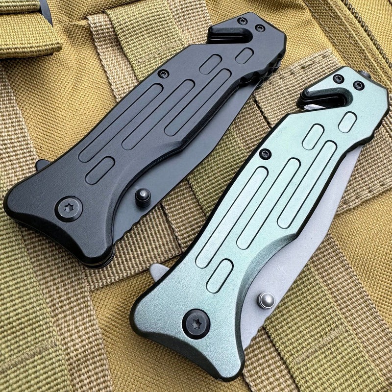 Heavy Duty Survival Tanto Blade Spring Assisted Pocket Knife