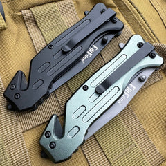 Heavy Duty Survival Tanto Blade Spring Assisted Pocket Knife