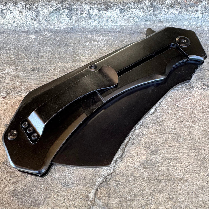 12" HUGE CLEAVER BALL BEARING Assisted Open Pocket Folding Knife RAZOR Blade