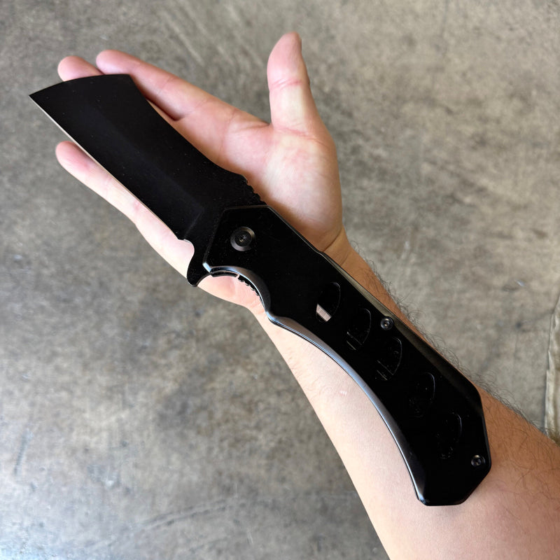 12" HUGE CLEAVER BALL BEARING Assisted Open Pocket Folding Knife RAZOR Blade