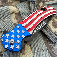 USA Flag Proud American Patriotic Pocket Knife