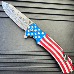USA American Flag Patriotic 2nd Amendment Pocket Knife