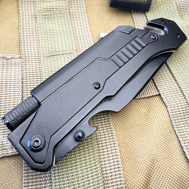 8.5" Survival Rescue Pocket Knife w/ LED Light