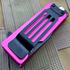 Pink Lighter Holder w/ Spring Assisted Open Folding Pocket Knife Bro EDC Multi-Tool