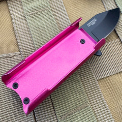 Pink Lighter Holder w/ Spring Assisted Open Folding Pocket Knife Bro EDC Multi-Tool