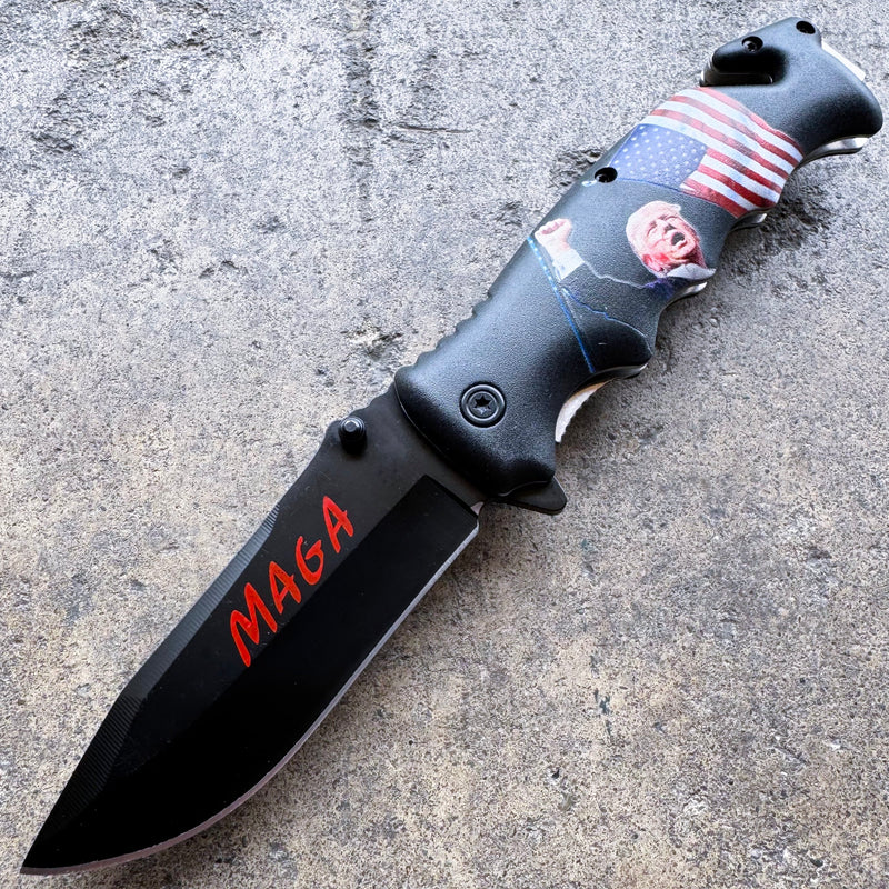 TRUMP 2024 – "MAGA" Spring Assisted Pocket Knife