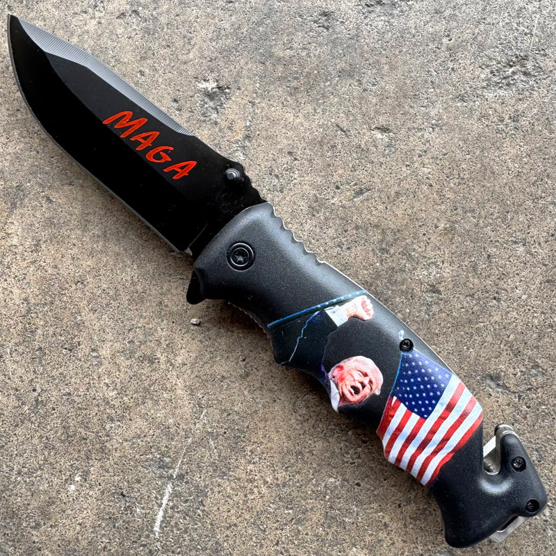 TRUMP 2024 – "MAGA" Spring Assisted Pocket Knife