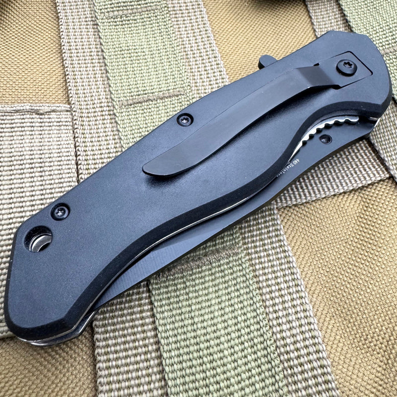 7.5" Spring Assisted Knife " Let's Go Brandon" Black & White