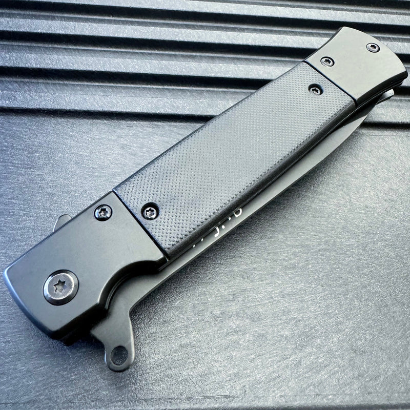 8.5" Military Spring Assisted Open Folding Pocket Knife G10 Handle Blade