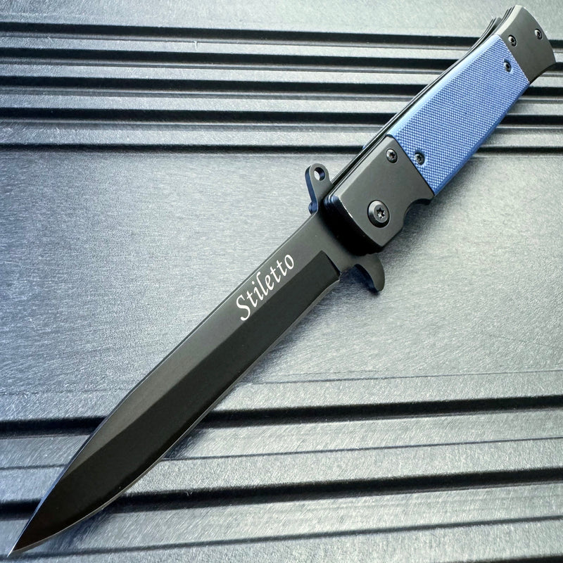 8.5" Military Spring Assisted Open Folding Pocket Knife G10 Handle Blade