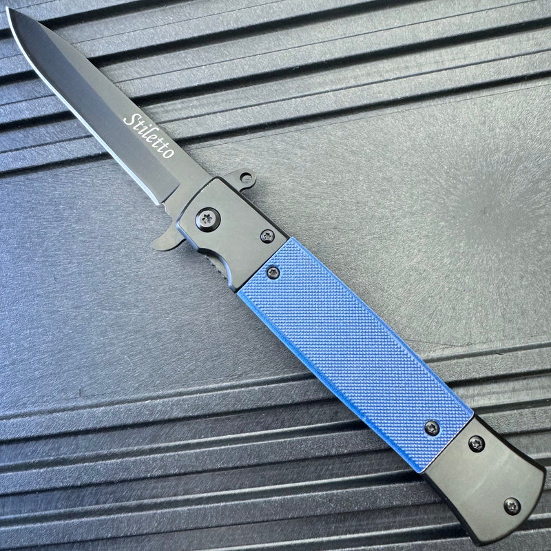 8.5" Military Spring Assisted Open Folding Pocket Knife G10 Handle Blade