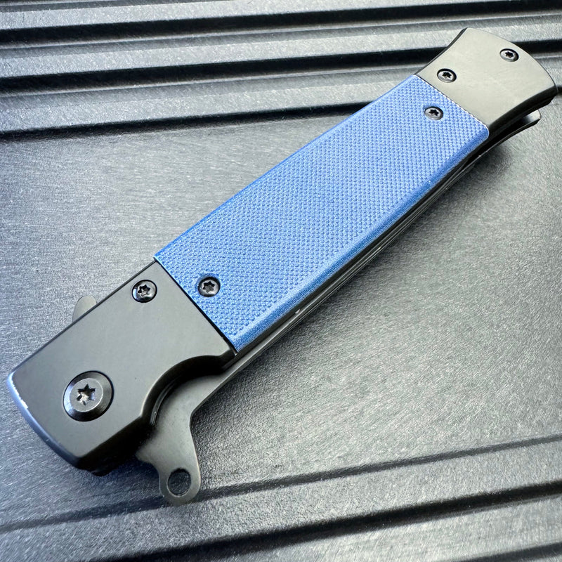8.5" Military Spring Assisted Open Folding Pocket Knife G10 Handle Blade