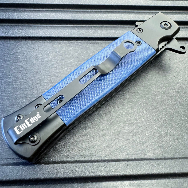 8.5" Military Spring Assisted Open Folding Pocket Knife G10 Handle Blade