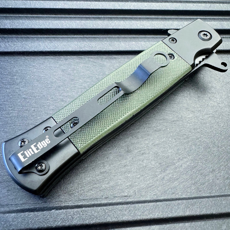8.5" Military Spring Assisted Open Folding Pocket Knife G10 Handle Blade