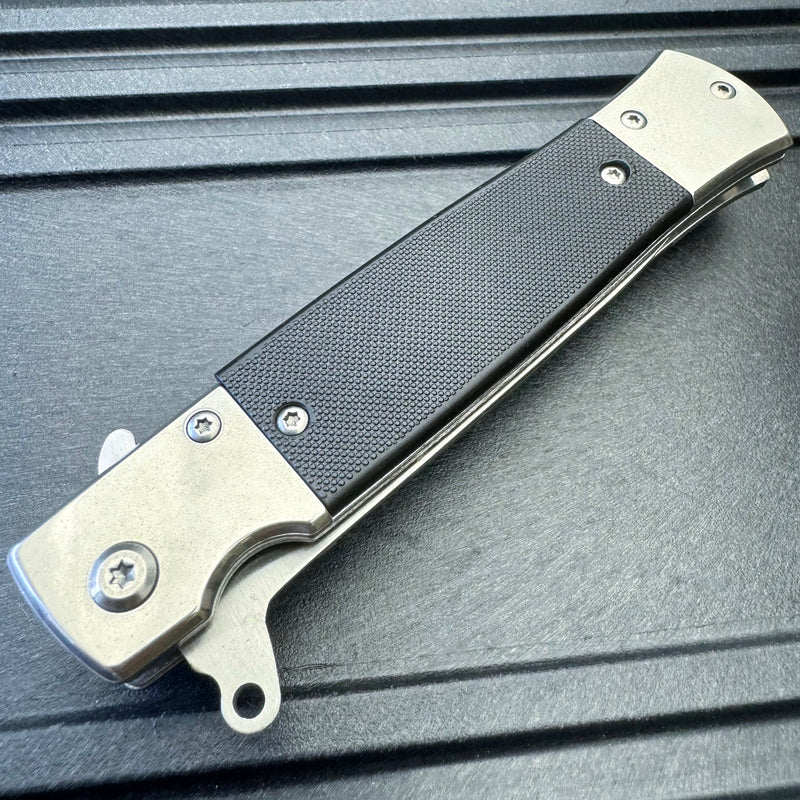 8.5" Military Spring Assisted Open Folding Pocket Knife G10 Handle Blade