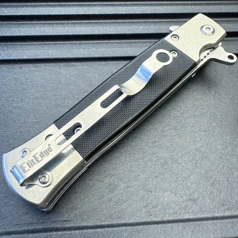 8.5" Military Spring Assisted Open Folding Pocket Knife G10 Handle Blade
