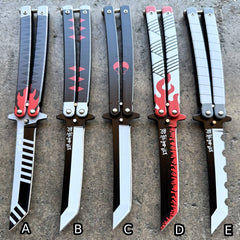 Anime Tanto Blade Balisong Butterfly Knife Trainer - Dull Blade