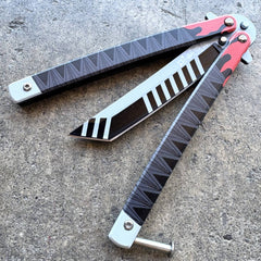 Anime Tanto Blade Balisong Butterfly Knife Trainer - Dull Blade