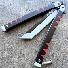 Anime Tanto Blade Balisong Butterfly Knife Trainer - Dull Blade