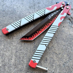 Anime Tanto Blade Balisong Butterfly Knife Trainer - Dull Blade
