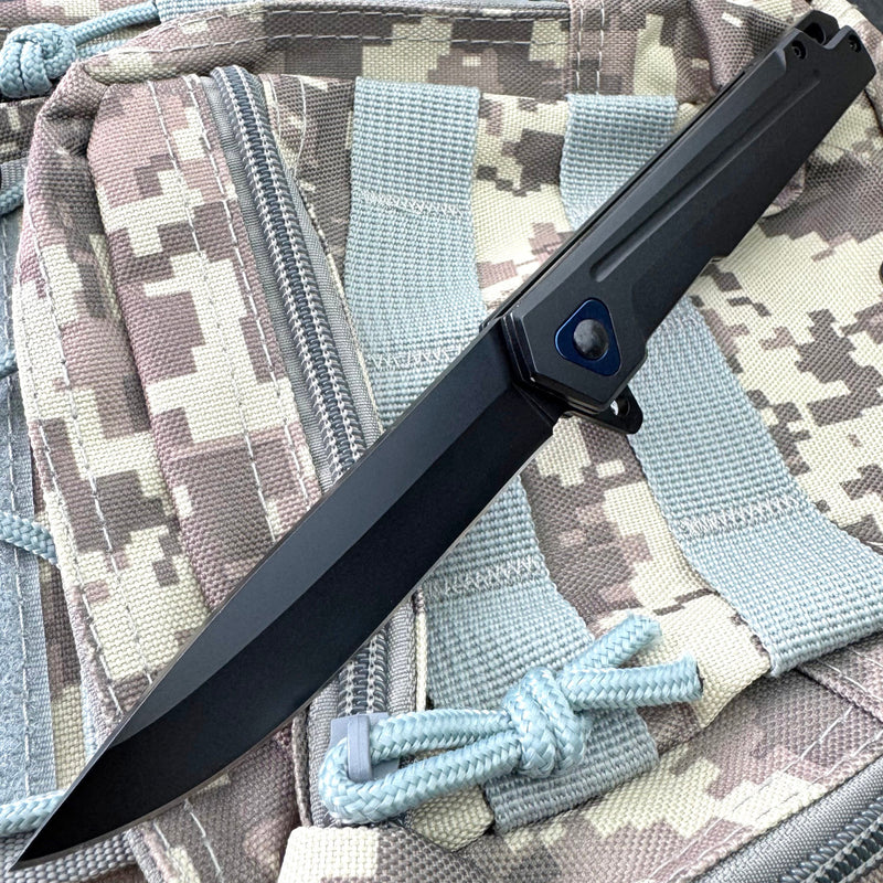 8" Black Folding Pocket Knife