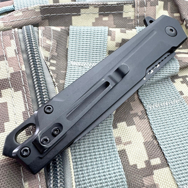 8" Black Folding Pocket Knife