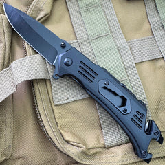 S-TEC Linerlock A/O Black Aluminum Folding Stainless Pocket Knife