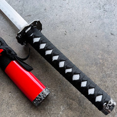 Red Japanese Samurai Sword KATANA High Ninja Blade Dragon Tang Machete