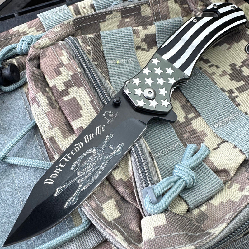 USA American Flag Patriotic Dont Tread On Me Pocket Knife