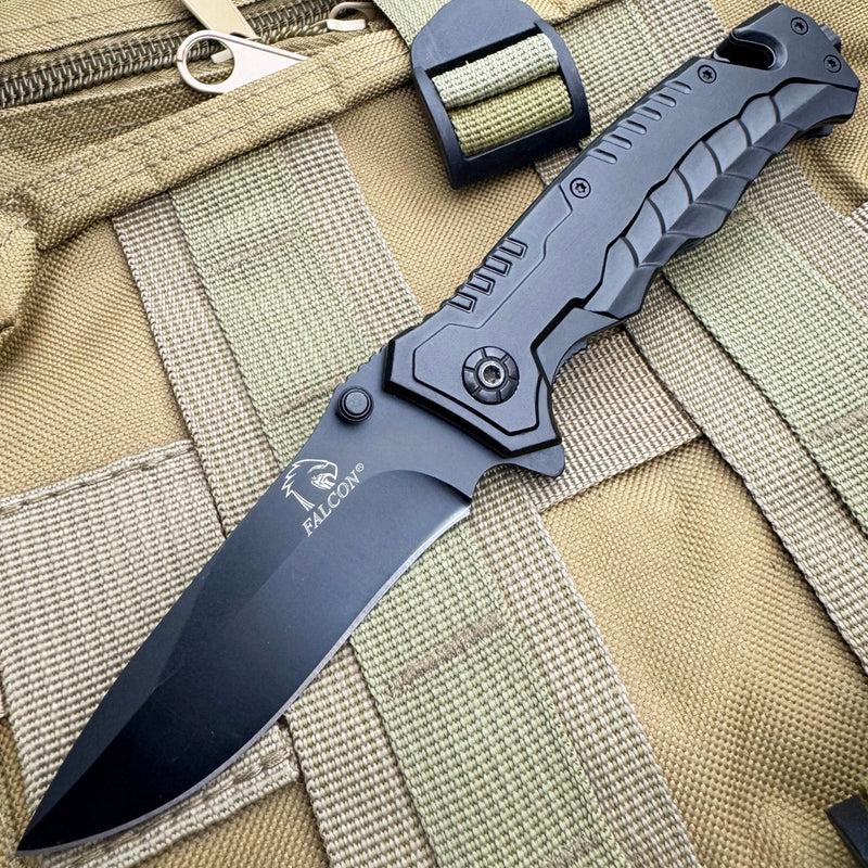 8" Pocket Knife with Belt Cutter and Glass Breaker