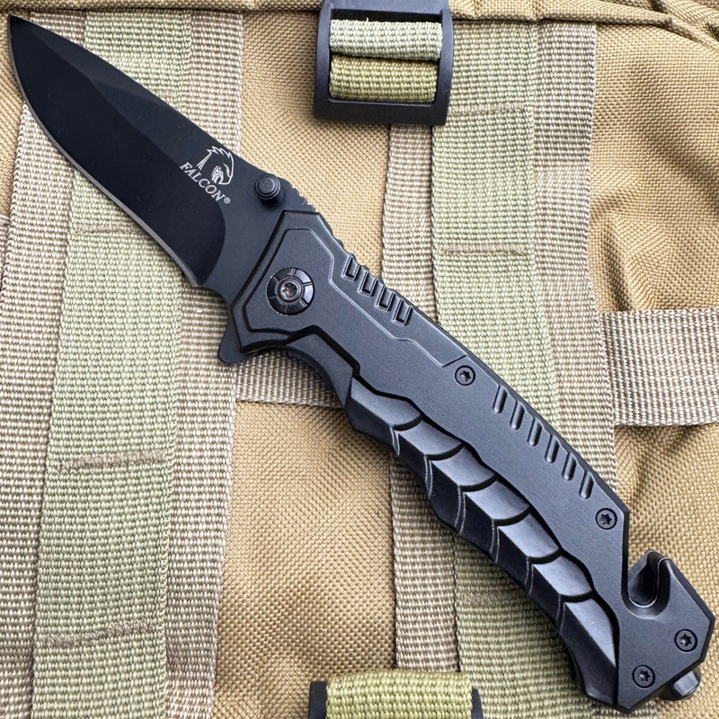 8" Pocket Knife with Belt Cutter and Glass Breaker