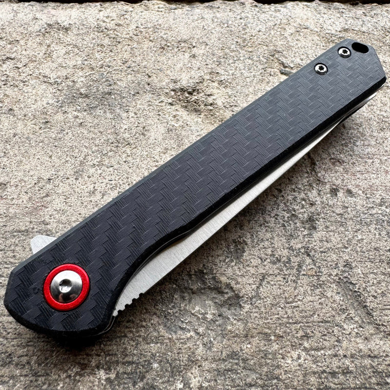 8" Black Carbon Fiber Pocket Knife