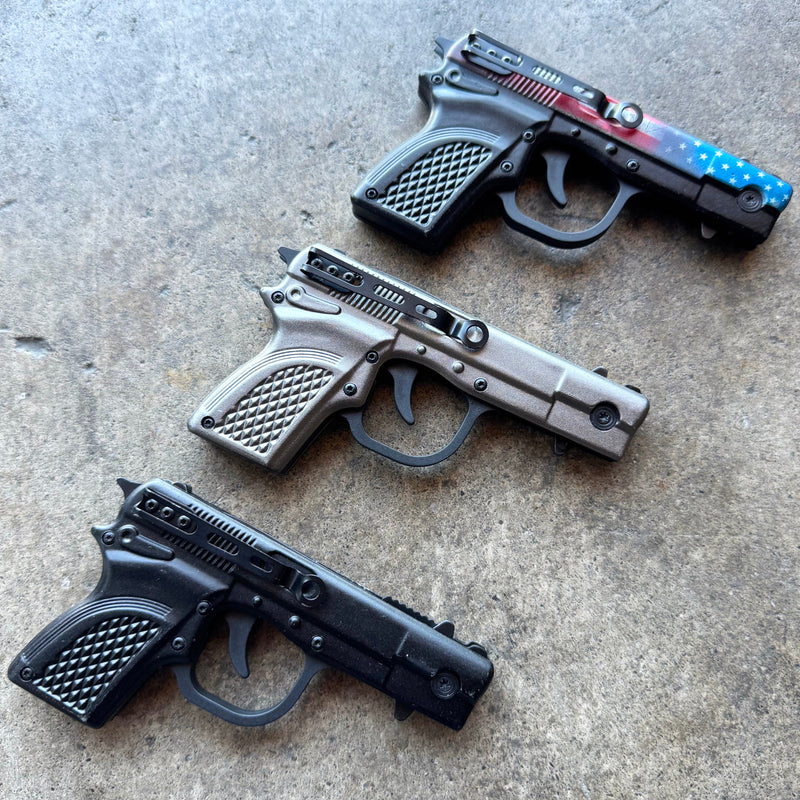 Top-Open Trigger Mechanism Pistol Gun Pocket Knife