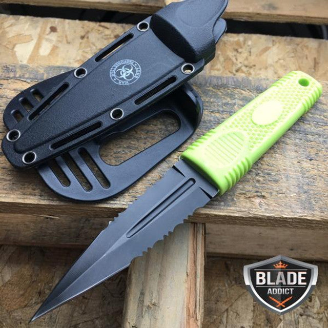 ZOMBIE MILITARY TACTICAL HUNTING DAGGER KNIFE Scuba Rescue Boot Diving Blade