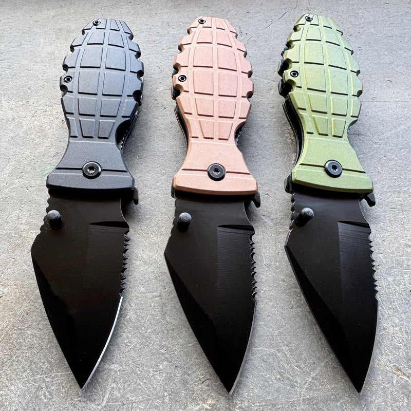 7" Grenade Design Pocket Knife