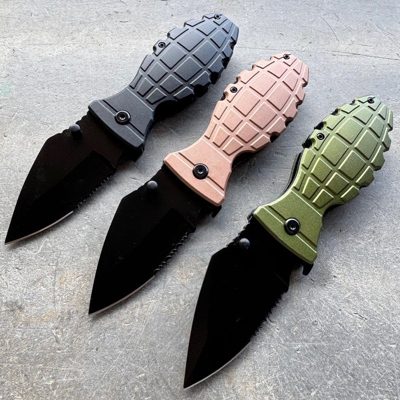 7" Grenade Design Pocket Knife